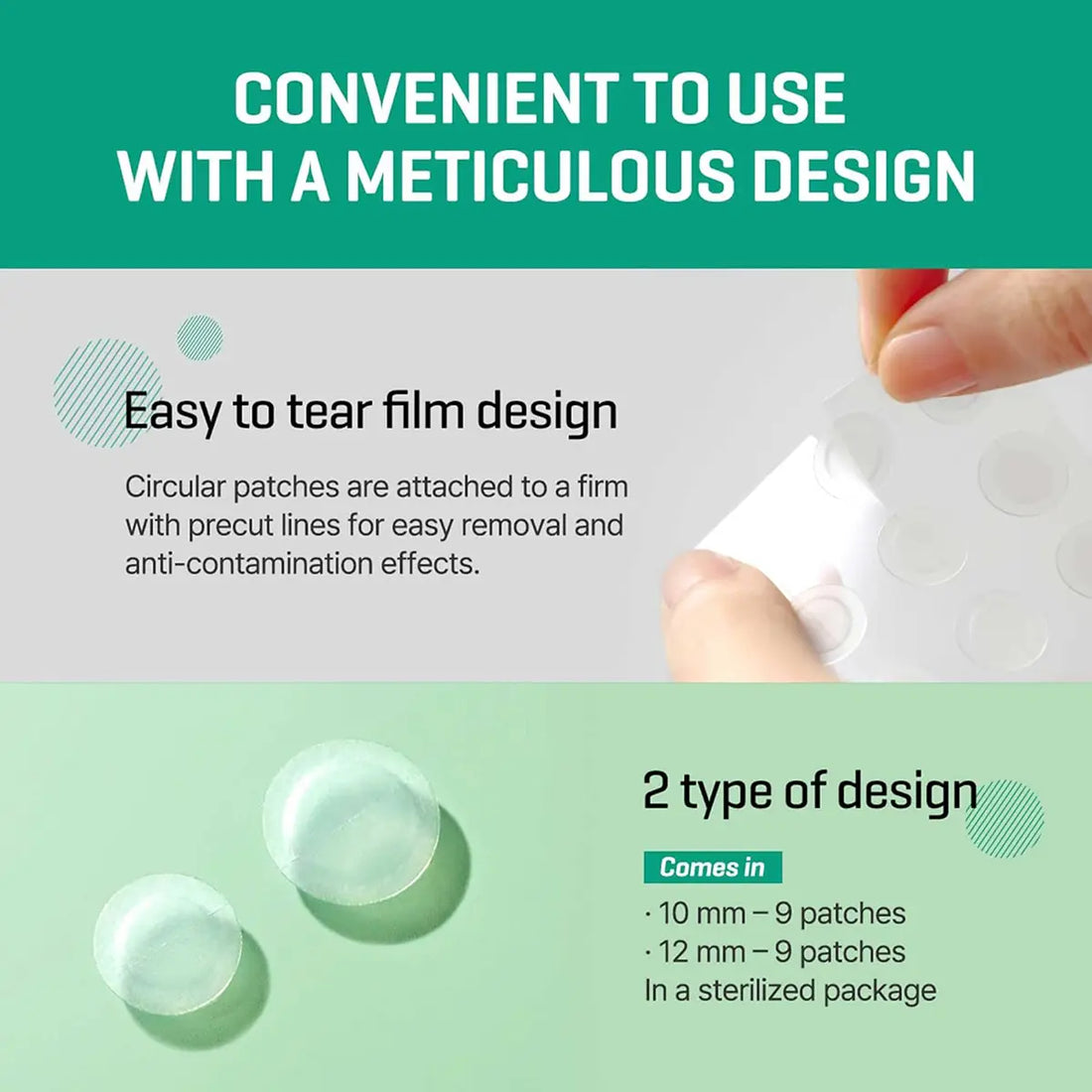 SOME BY MI 30 Days Miracle Clear Spot Patch with easy to tear film design and two patch sizes for acne treatment.