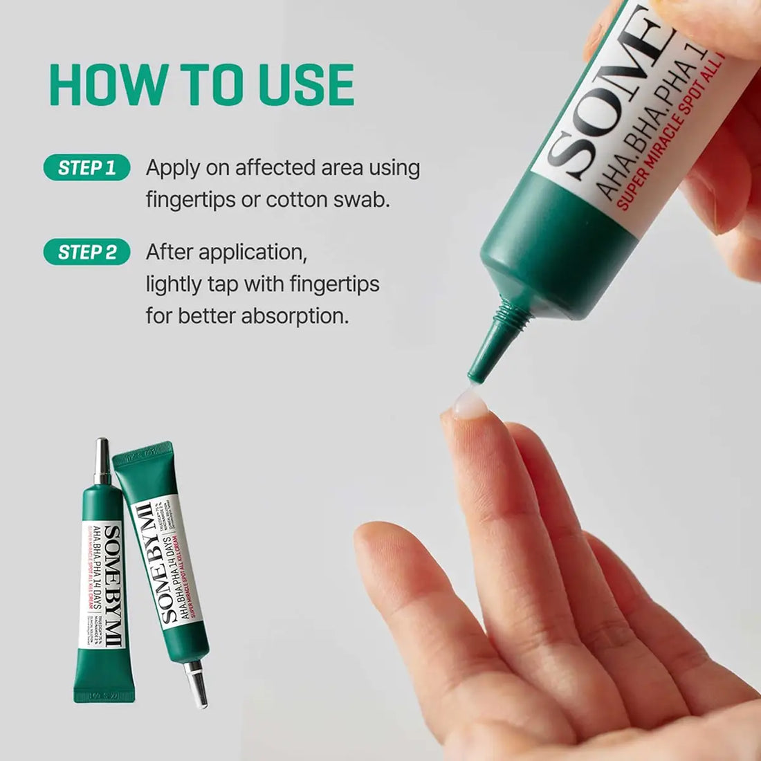 SOME BY MI AHA BHA PHA 14 Days Super Miracle Spot All Kill Cream 30mL usage instructions with application steps