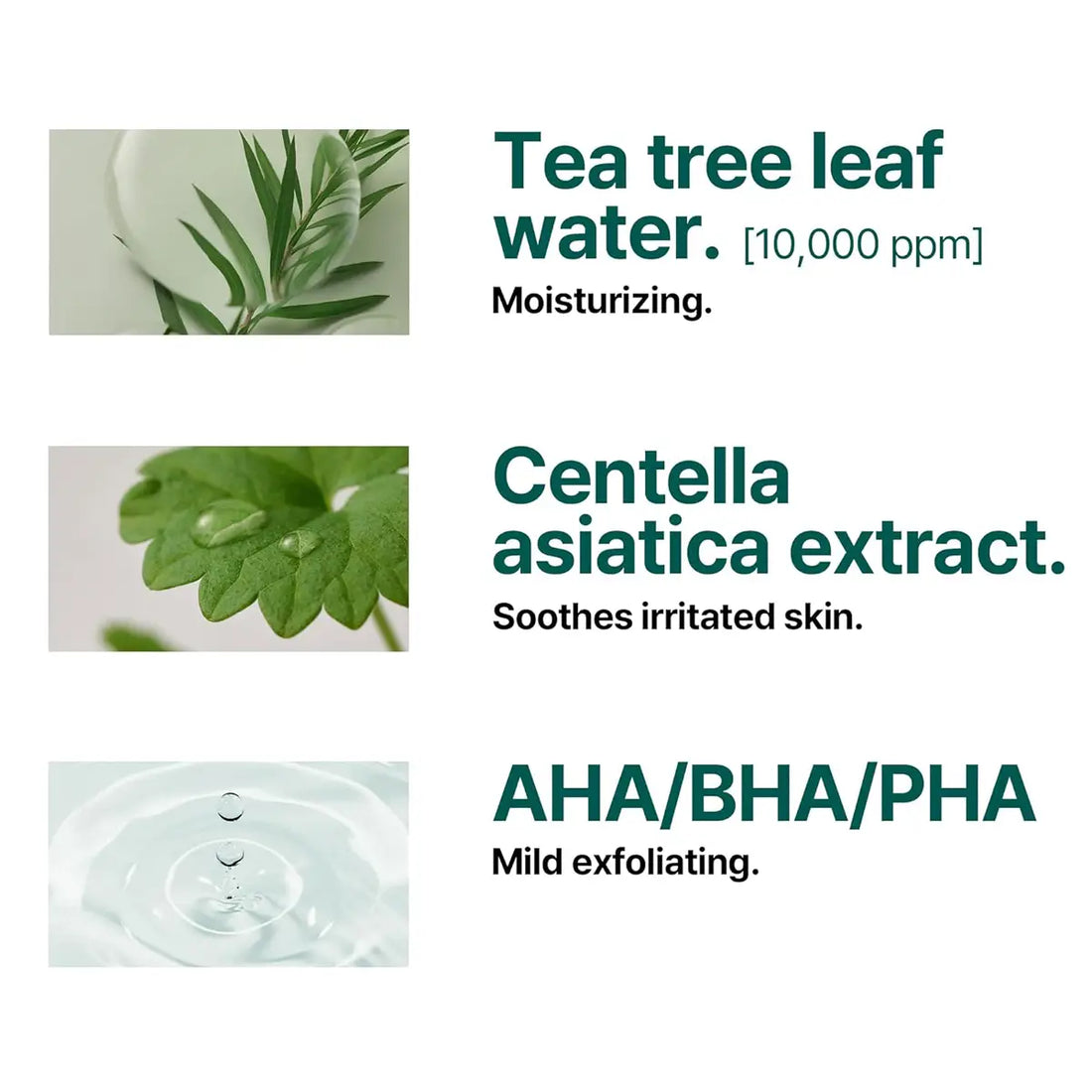 Ingredients of SOME BY MI AHA-BHA-PHA 30 Days Miracle Acne Clear Foam 100mL: Tea tree water, Centella asiatica, AHA/BHA/PHA.