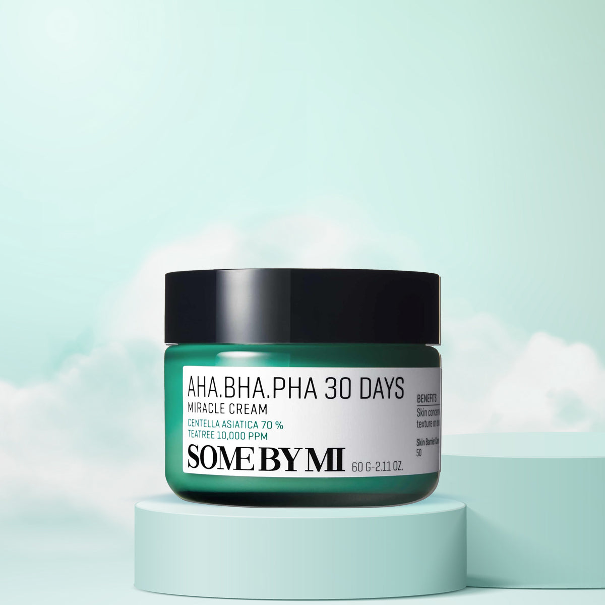 SOME BY MI AHA BHA PHA 30 Days Miracle Cream – Korean acne treatment moisturizer for soothing and exfoliating care. Front