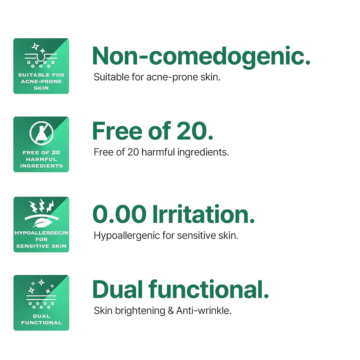SOME BY MI AHA BHA PHA Miracle Cream 60g benefits: non-comedogenic, free of 20 harmful ingredients, hypoallergenic, dual functional.