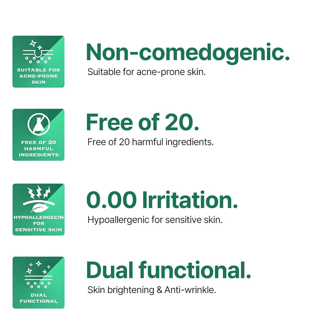 SOME BY MI AHA BHA PHA Miracle Cream 60g benefits: non-comedogenic, free of 20 harmful ingredients, hypoallergenic, dual functional.
