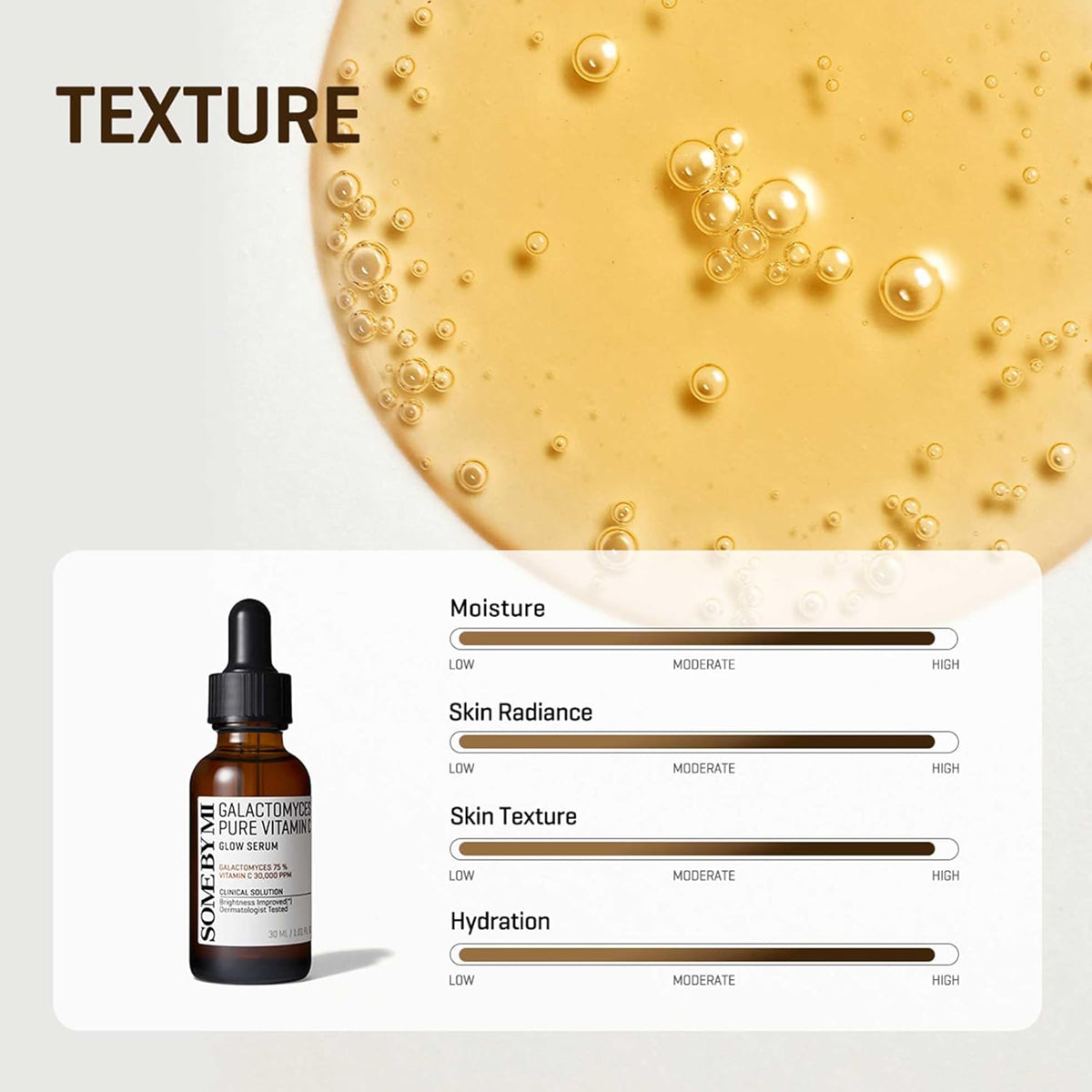 SOME BY MI Galactomyces Pure Vitamin C Glow Serum – Korean brightening serum with fermented extract and Vitamin C for glowing, even-toned skin. Texture