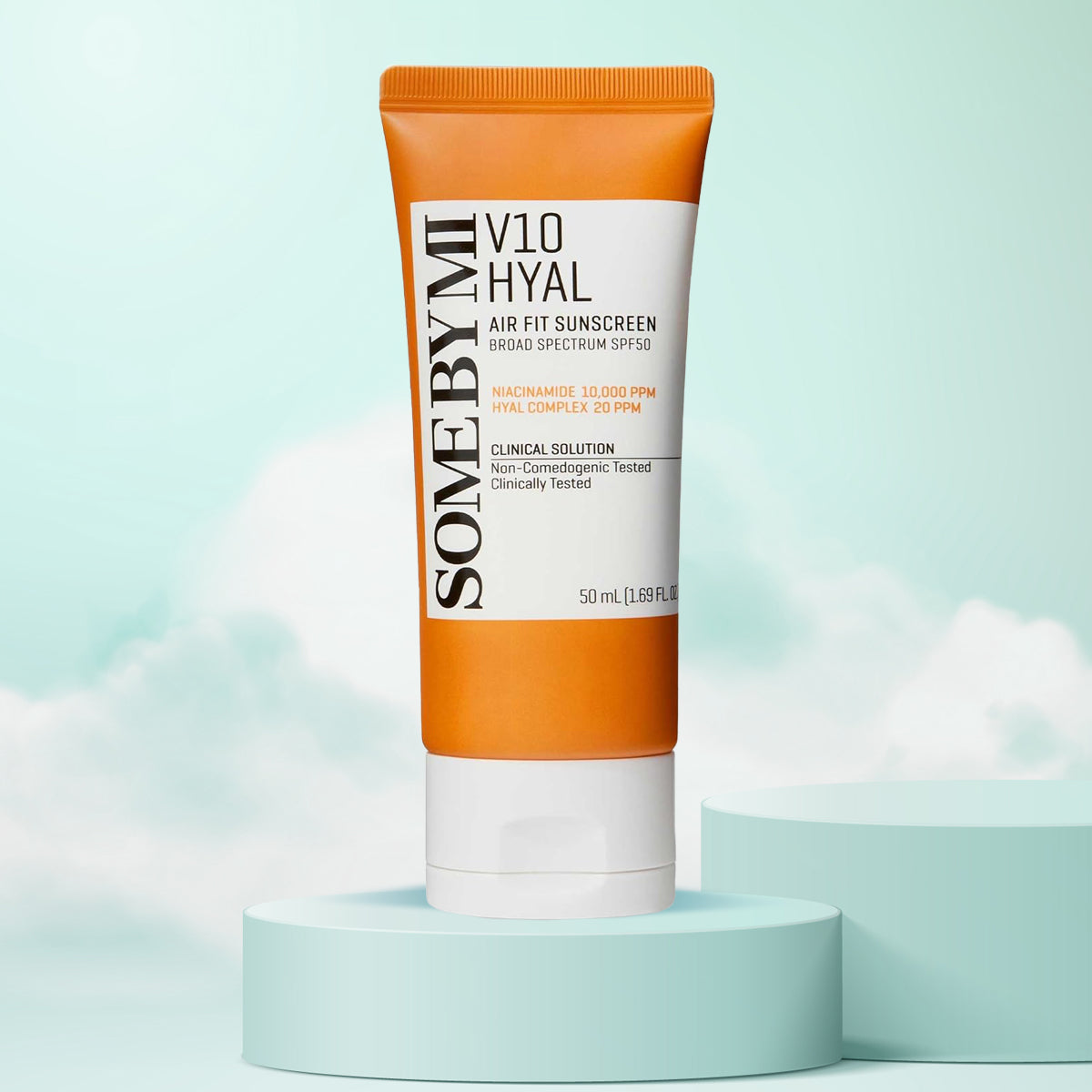 SOME BY MI V10 Hyal Air Fit Sunscreen SPF 50 – lightweight Korean sunscreen for humid UAE weather, suitable for oily and sensitive skin. front