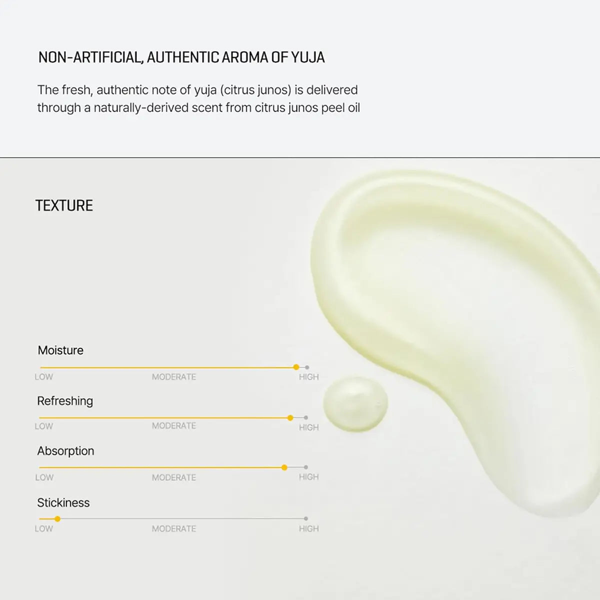 SOME BY MI Yuja Niacin Anti-Blemish Serum 50mL texture showing non-artificial yuja aroma, moisture, absorbing properties.