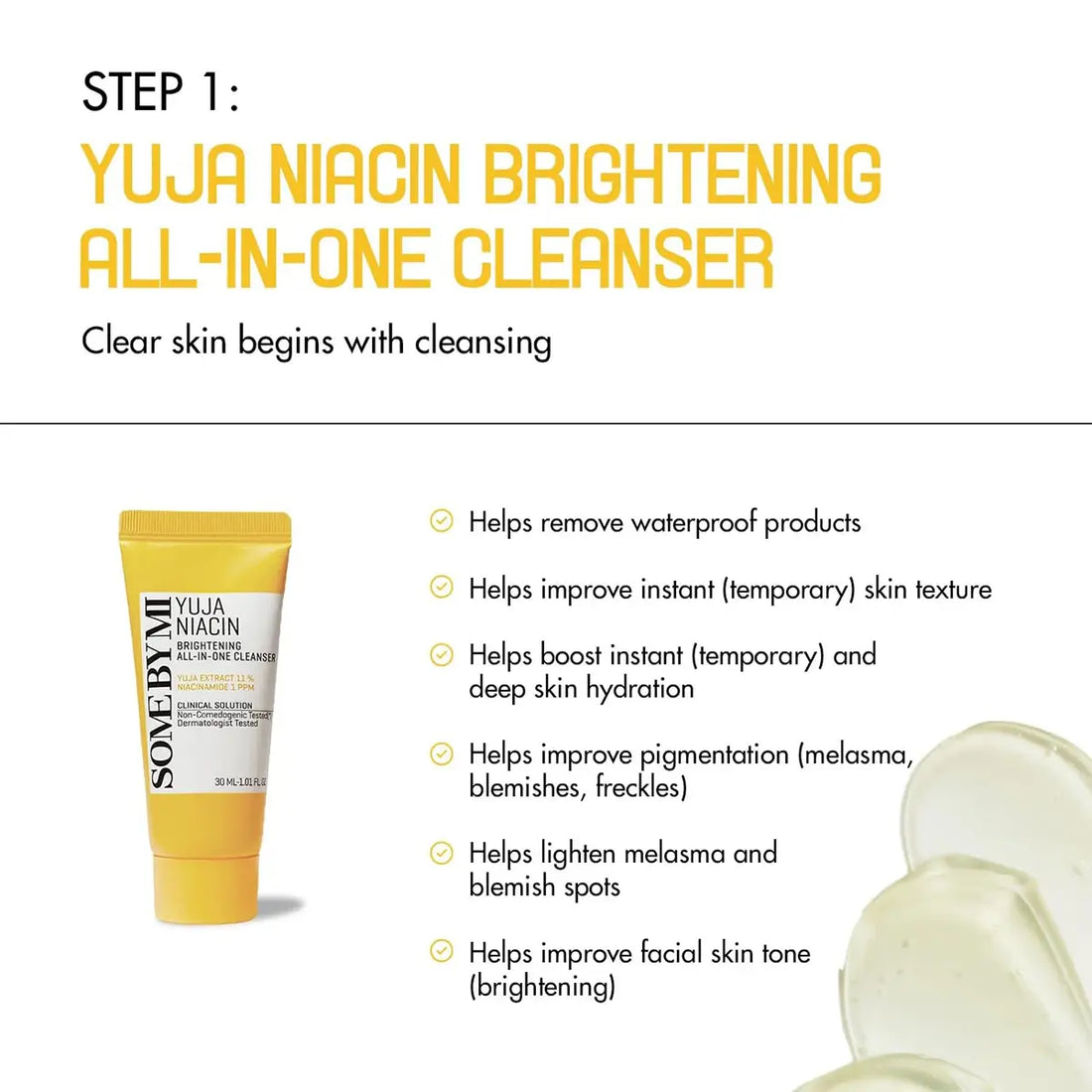 SOME BY MI Yuja Niacin Anti-Blemish Starter Kit 4Pcs Brightening Cleanser Step 1 image