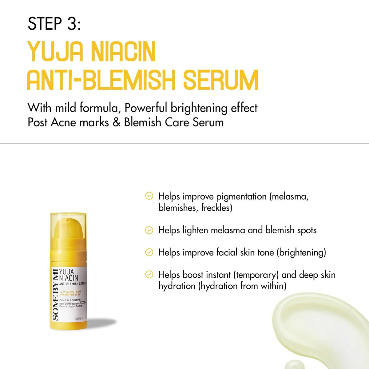 SOME BY MI Yuja Niacin Anti-Blemish Starter Kit – 4-step Korean brightening skincare routine for dark spots and glowing skin. Step 3