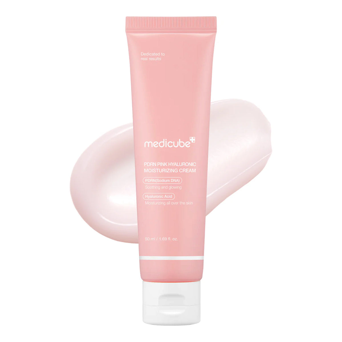 Medicube Salmon DNA PDRN Pink Hyaluronic Cream on white background