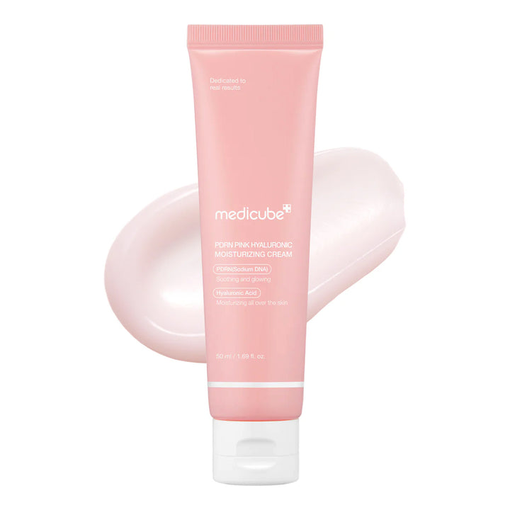 Medicube Salmon DNA PDRN Pink Hyaluronic Cream on white background
