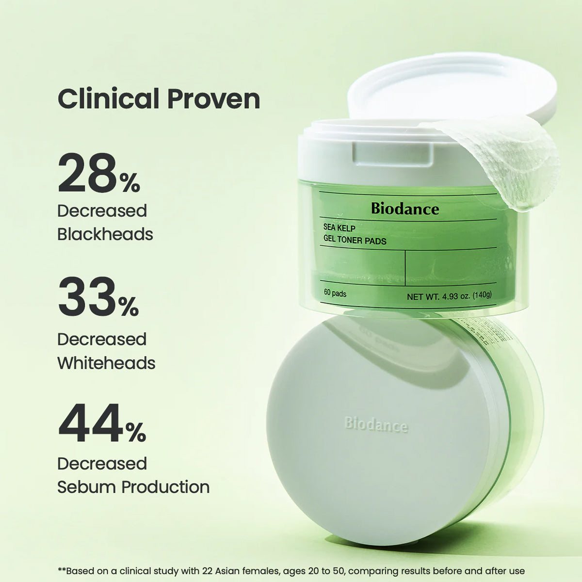 Biodance Sea Kelp Gel Toner Pads – Korean Skincare Toner Pads with Sea Kelp and Soothing Hydration for Sensitive Skin. Clinical Proven