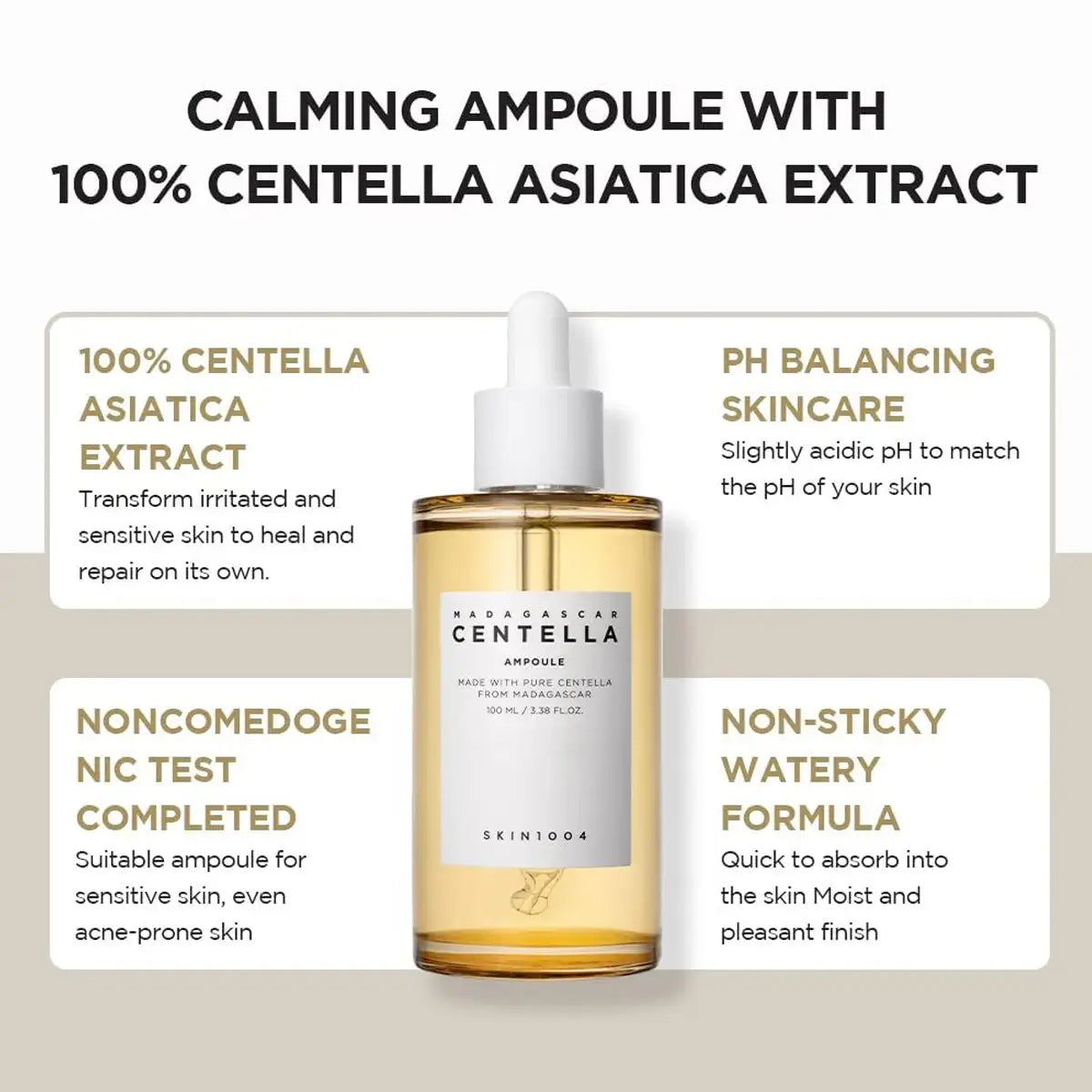 Skin1004 Madagascar Centella Ampoule bottle and features