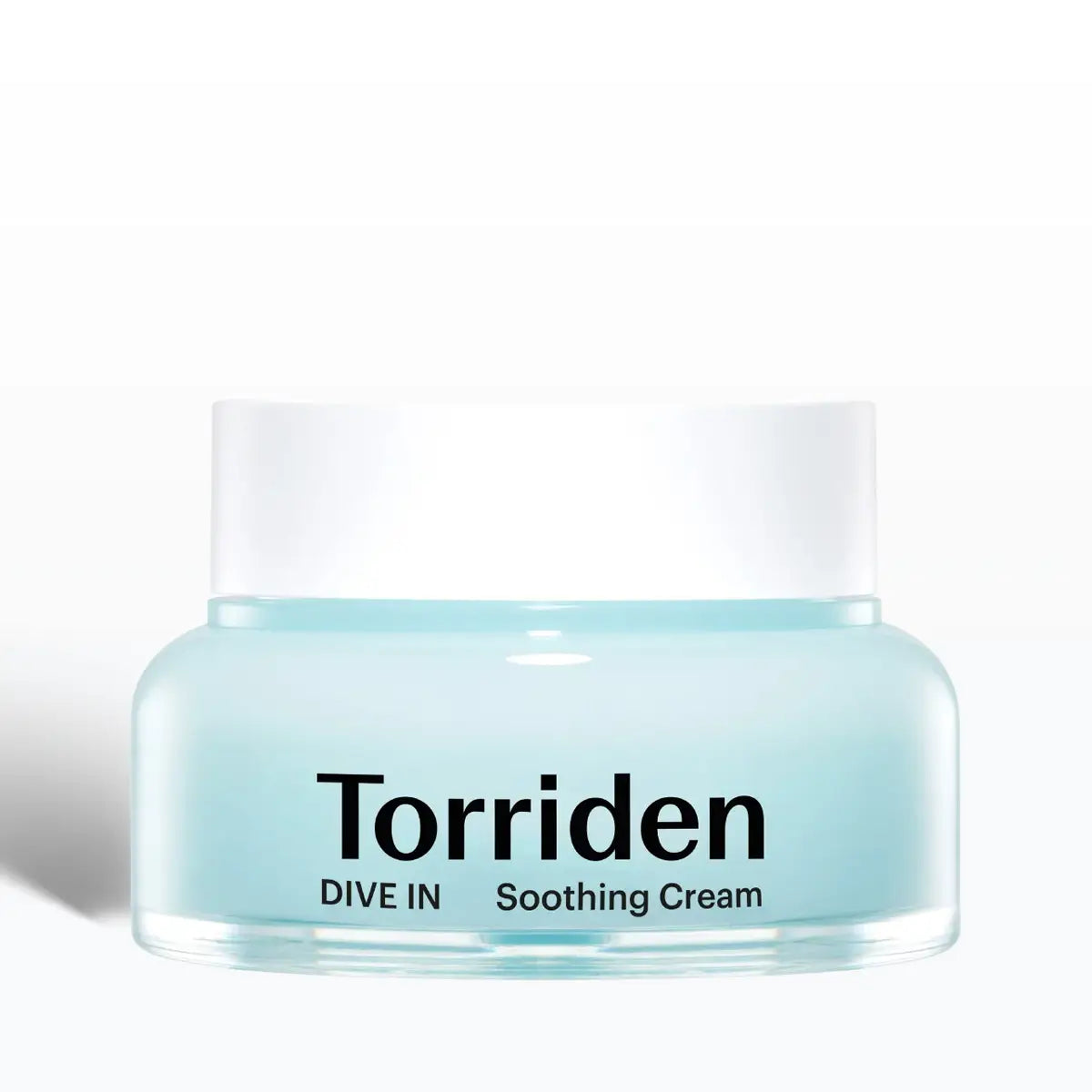 TORRIDEN DIVE-IN Low-Molecular Hyaluronic acid Soothing Cream 100mL in a clear jar with a white lid