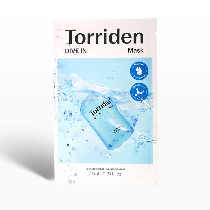 TORRIDEN DIVE-IN Low Molecular Hyaluronic Acid Mask Pack - hydrating sheet mask for intense moisture.