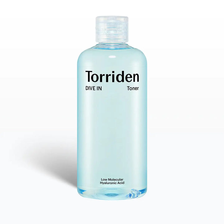 TORRIDEN Dive-in Low-Molecular Hyaluronic Acid Toner 300mL bottle with light blue liquid