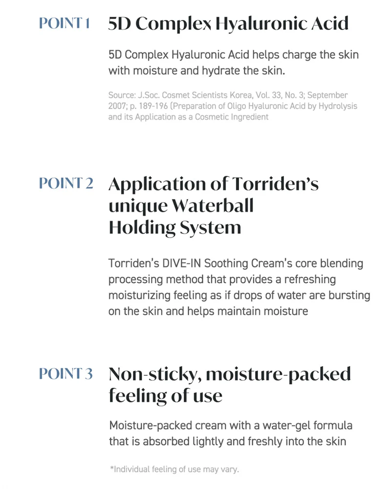 Dive In Low Molecular Hyaluronic Acid Soothing Cream 100ml