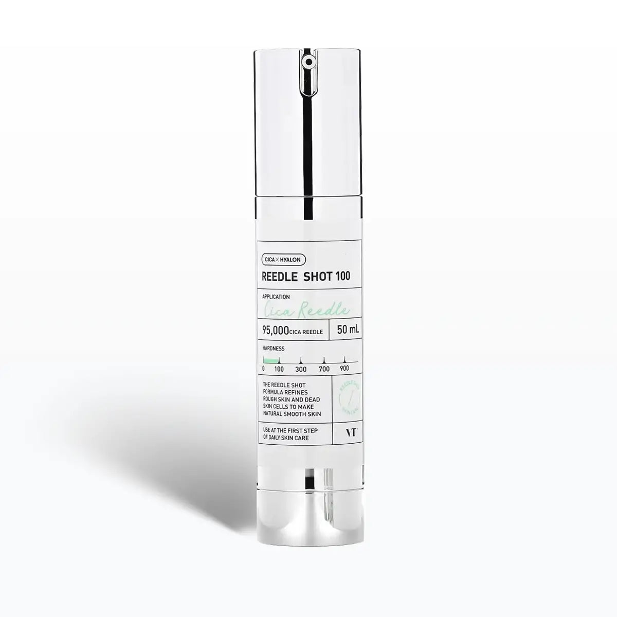 VT REEDLE SHOT 100 50mL skin rejuvenating ampoule with hydrolyzed spicule for radiant skin.