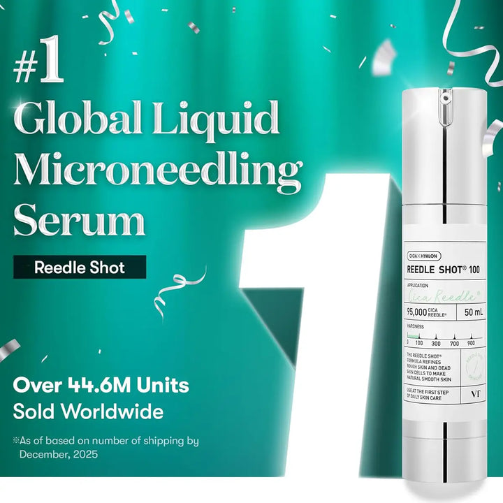 VT REEDLE SHOT 100 50mL Global Liquid Microneedling Serum - Over 44.6M Units Sold Worldwide