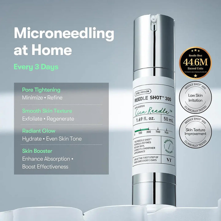 VT REEDLE SHOT 300 50mL microneedling serum for skin renewal and texture improvement