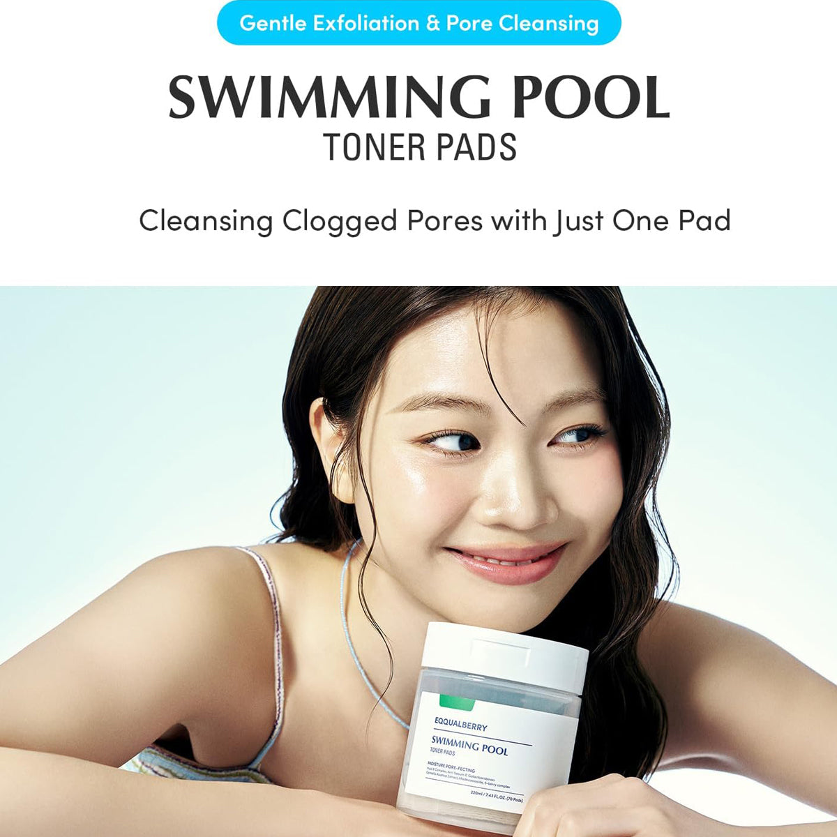 EQQUALBERRY Vegan Swimming Pool Toner Pads – Korean hydrating toner pads for dry and sensitive skin. 