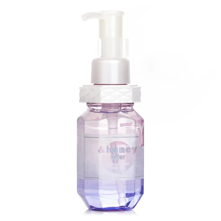 &Honey Color Control Repair Hair Oil 100mL bottle with pump for nourishing colored hair care.