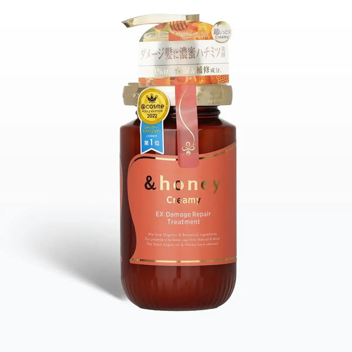 &Honey Creamy EX Damage Repair Treatment 450mL for restoring damaged hair with natural ingredients.