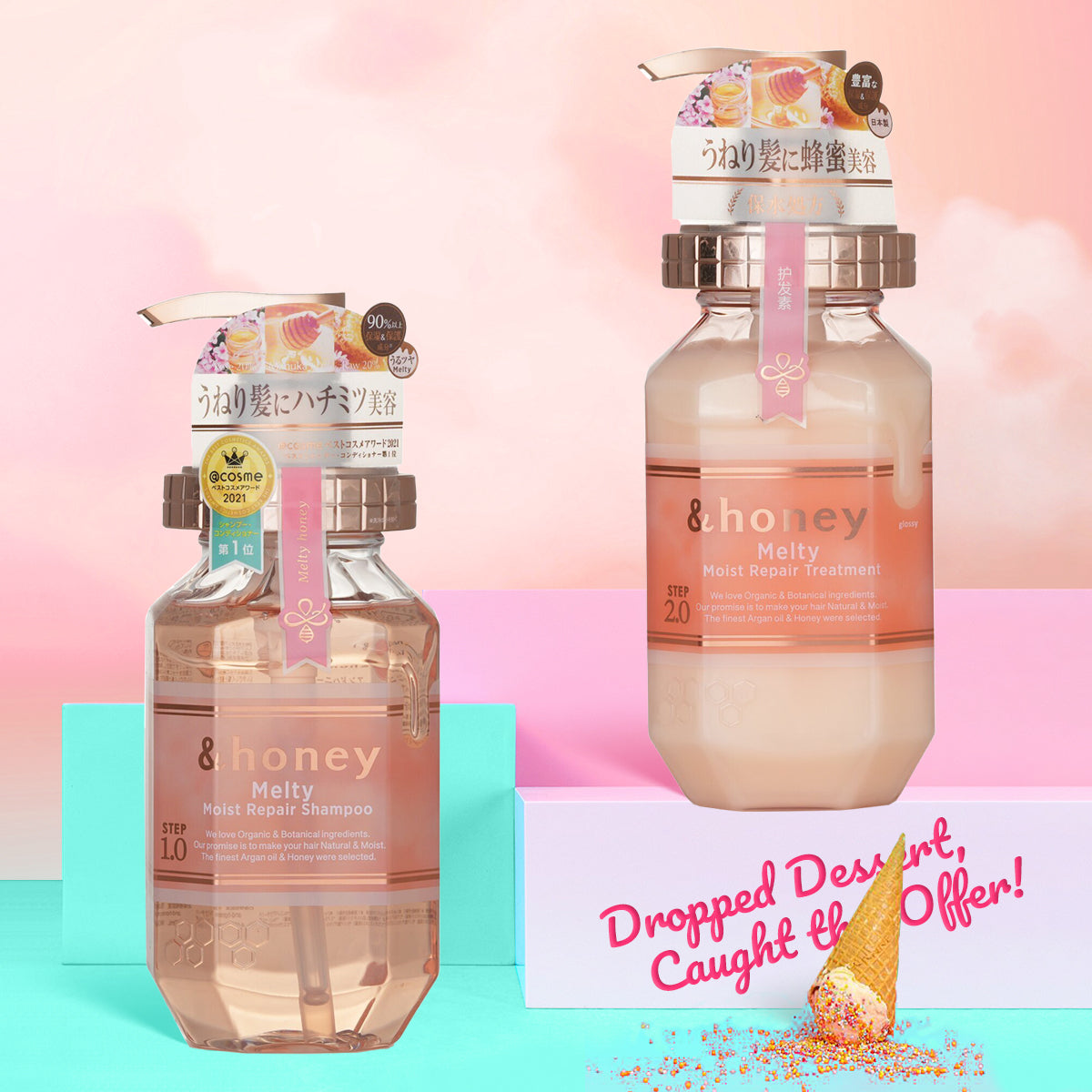 ViCREA &Honey Melty Moist Repair Duo Set – Japanese Shampoo & Treatment for frizz control and smooth hair - Available in Dubai & UAE.