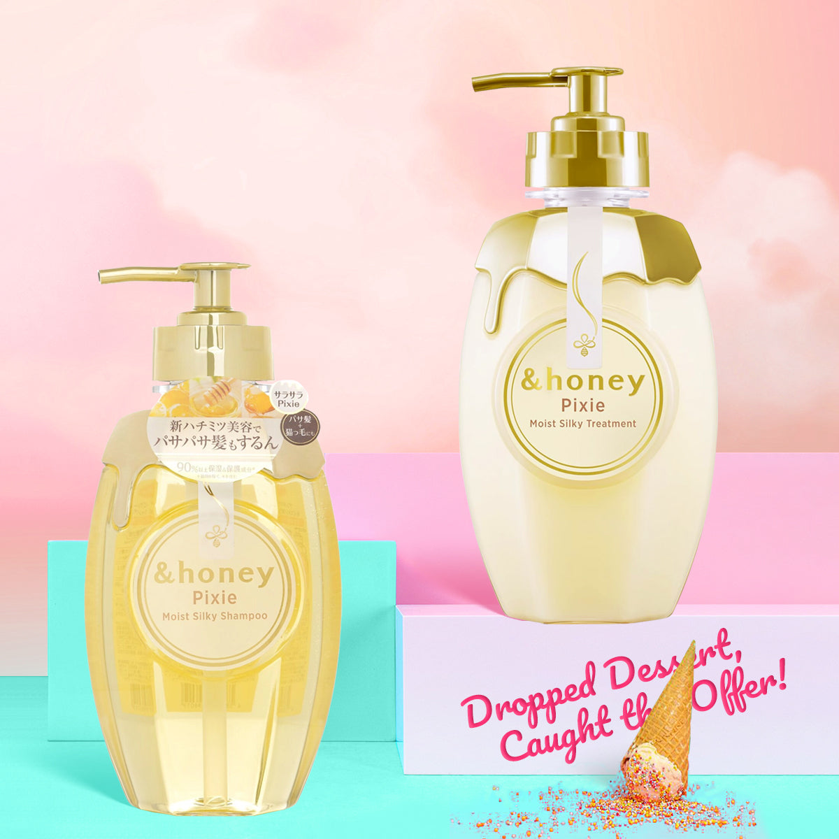&Honey Pixie Moist Silky Duo Set - Japanese shampoo & conditioner for silky, frizz-free hair - Available in Dubai & across the UAE.