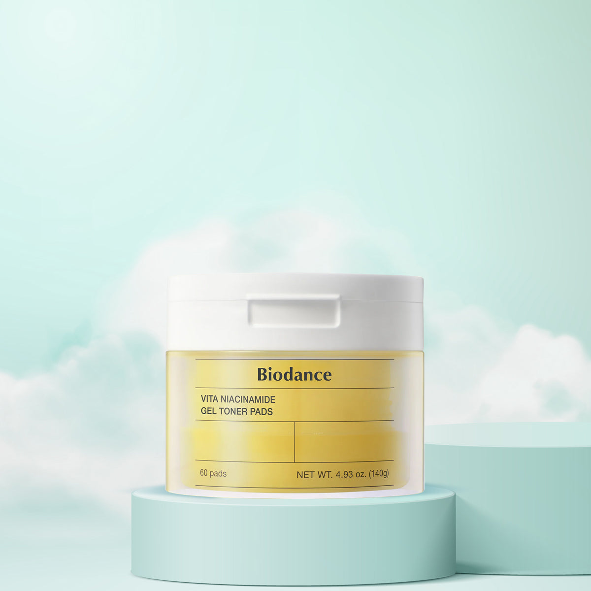 Biodance Vita Niacinamide Gel Toner Pads – Korean Skincare Brightening Toner Pads with 5% Niacinamide and Vitamins for Radiant Skin. Front
