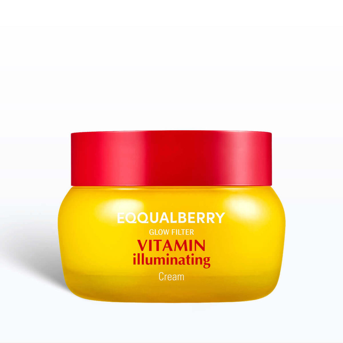 Vitamin Illuminating Cream in a bright yellow jar with red lid for radiant skin and hydration.