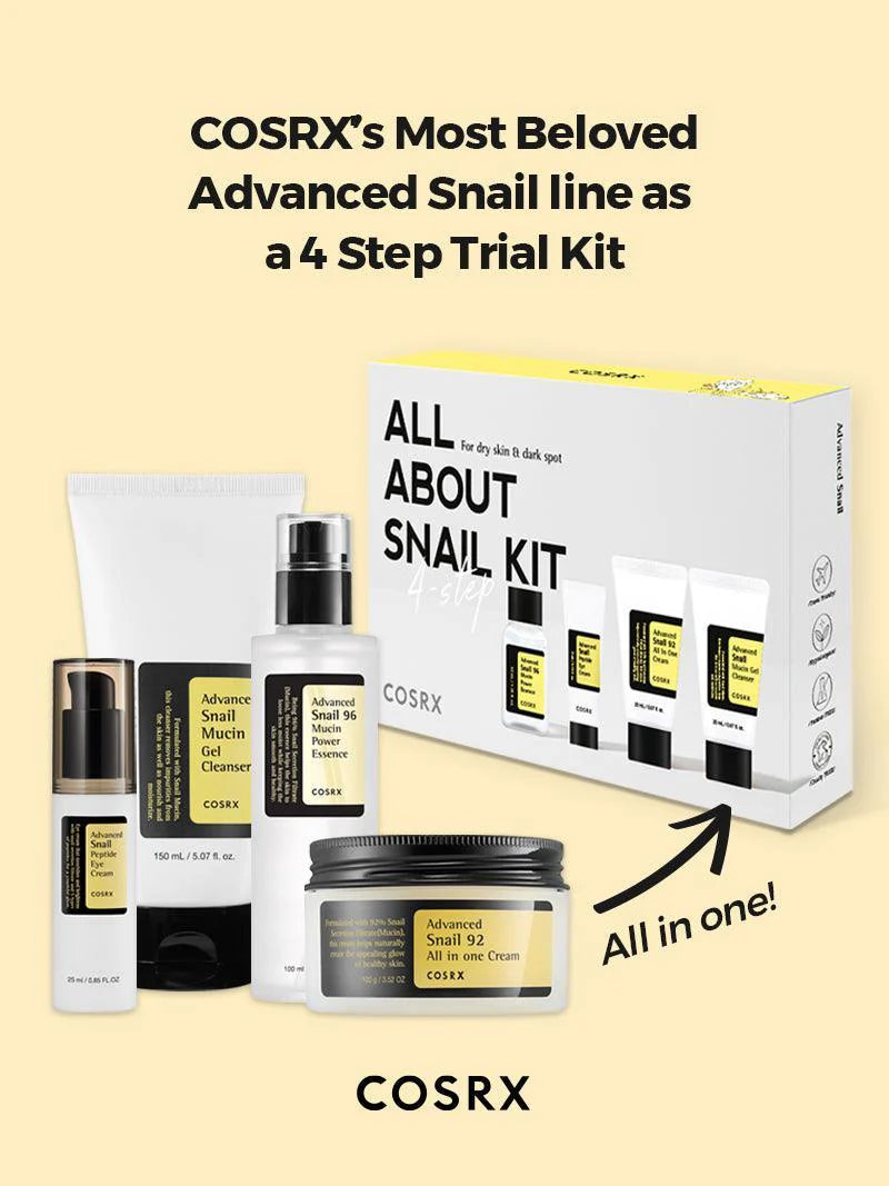 COSRX All About Snail Kit – 4-step Korean skincare mini set, Range