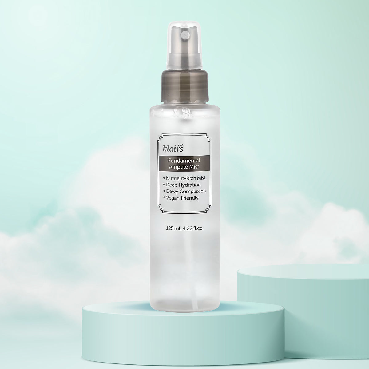 Dear Klairs Fundamental Ampule Mist 125mL – Hydrating Korean face mist for oily and sensitive skin in Dubai and UAE. Cloudy Background