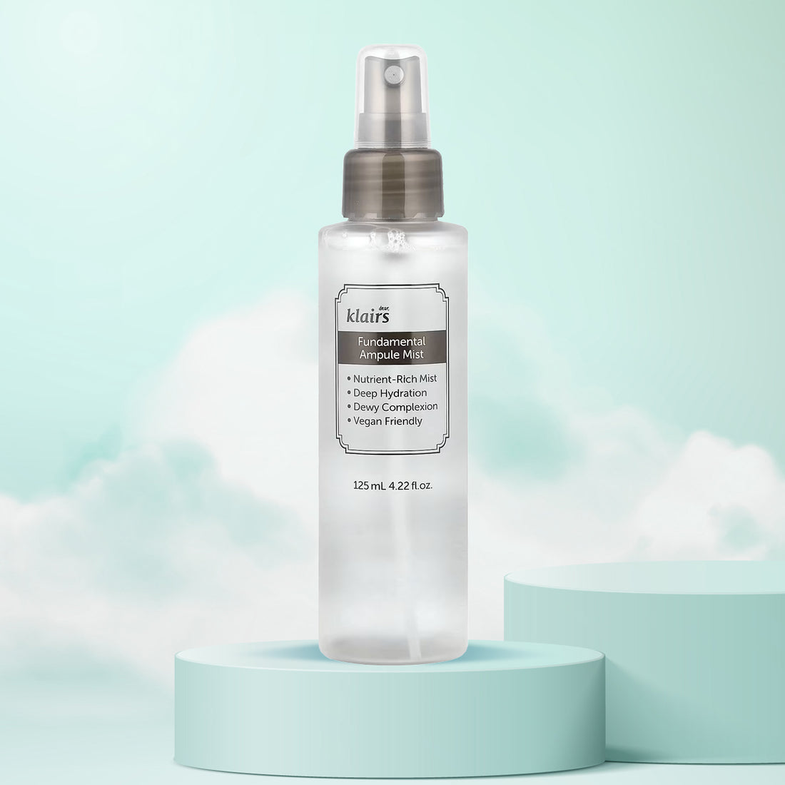 Dear Klairs Fundamental Ampule Mist 125mL – Hydrating Korean face mist for oily and sensitive skin in Dubai and UAE. Cloudy Background