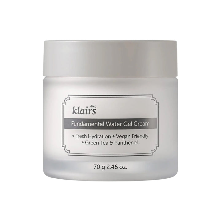 Jar of dear klairs Fundamental Water Gel Cream on a white background
