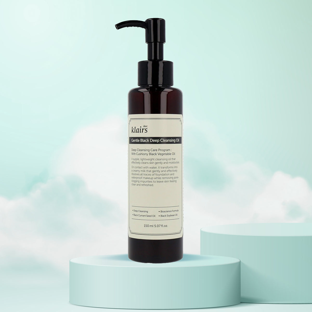 dear KLAIRS Gentle Black Deep Cleansing Oil 150mL | Mirae Beauty Hub UAE. Front