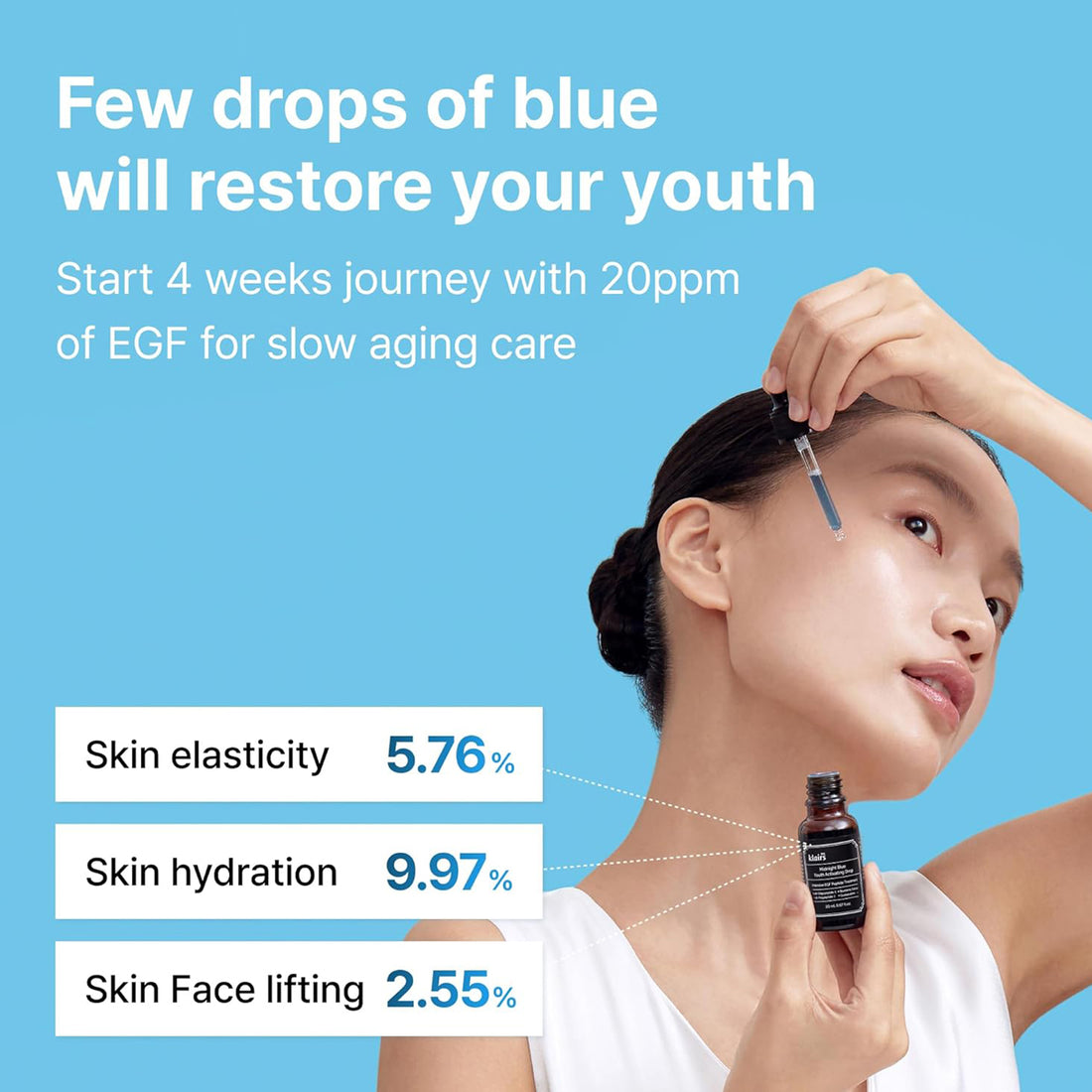 dear Klairs Midnight Blue Youth Activating Drop 20mL | Korean anti-aging serum for sensitive and oily skin in Dubai, UAE. Benefits