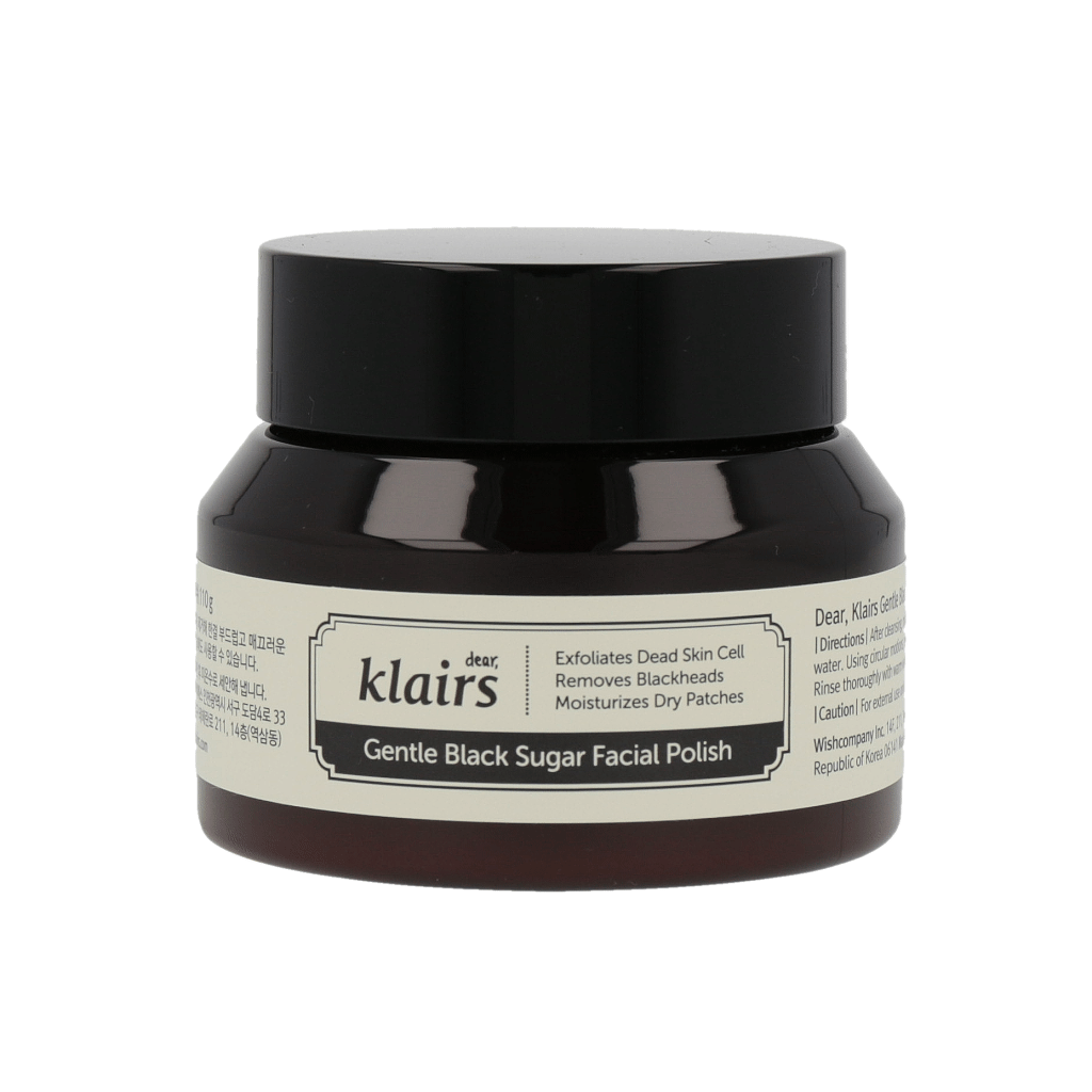 dear KLAIRS Gentle Black Sugar Facial Polish | Korean exfoliating scrub for smooth, glowing skin | Gently removes dead cells and blackheads | Shop in Dubai at Mirae Beauty Hub UAE. Rotation