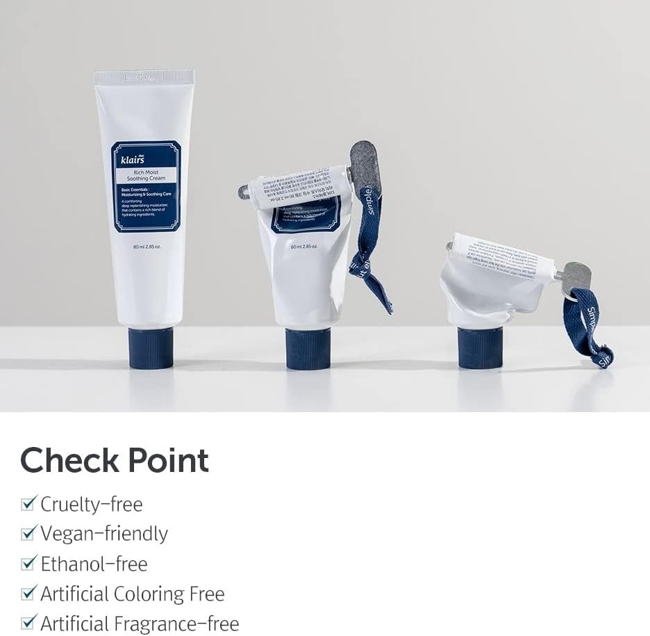 dear KLAIRS Rich Moist Soothing Cream – Korean moisturizer for deep hydration and barrier repair. Shop online in Dubai at Mirae Beauty Hub UAE. Check points