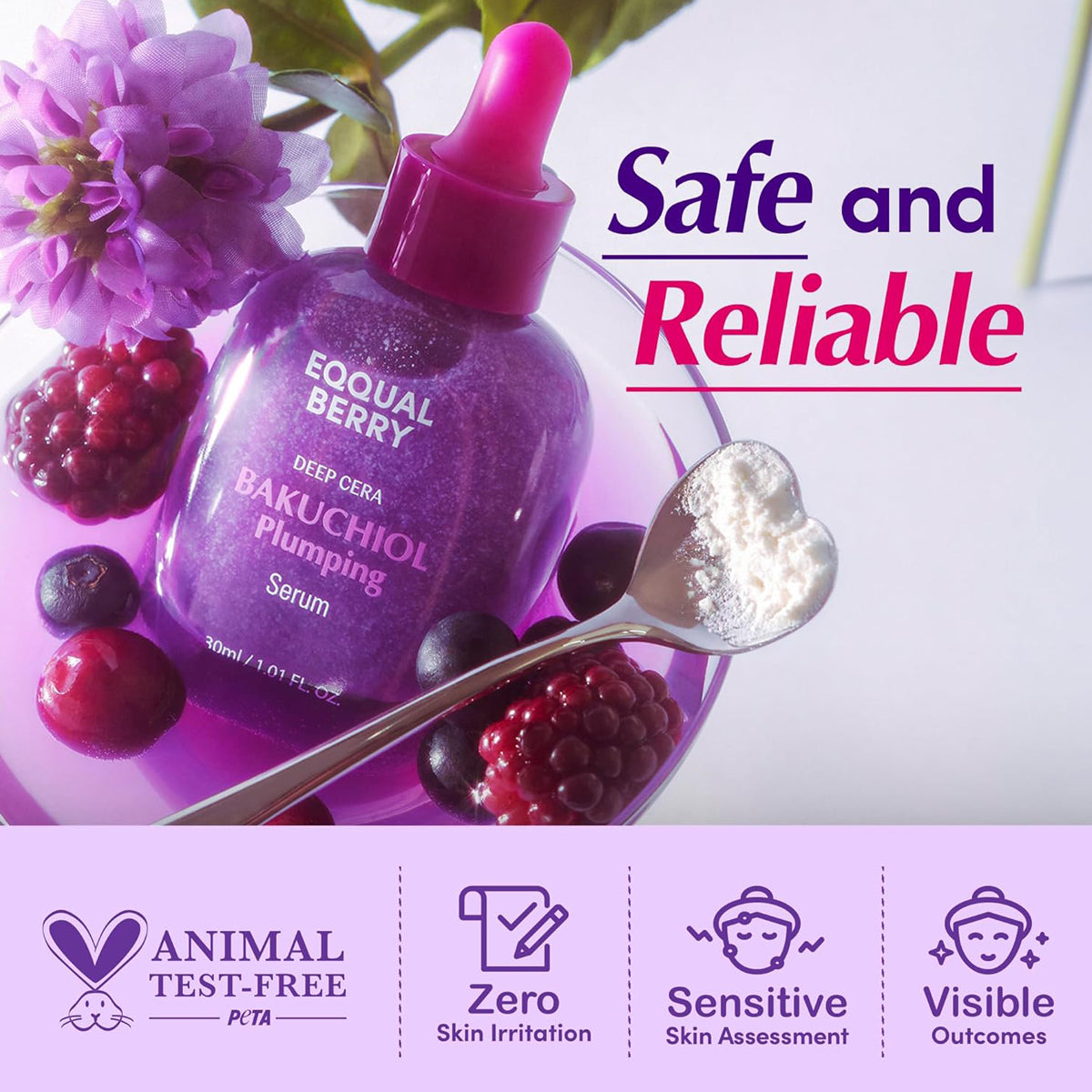 EQQUALBERRY Bakuchiol Plumping Serum – Korean anti-aging serum for firm, smooth, and radiant skin. USP